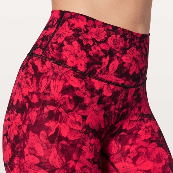 Lululemon Wunder Under Hi-Rise 7/8 Tight 25" Carminetrue Red Black- Size 4 - Picture 4 of 13
